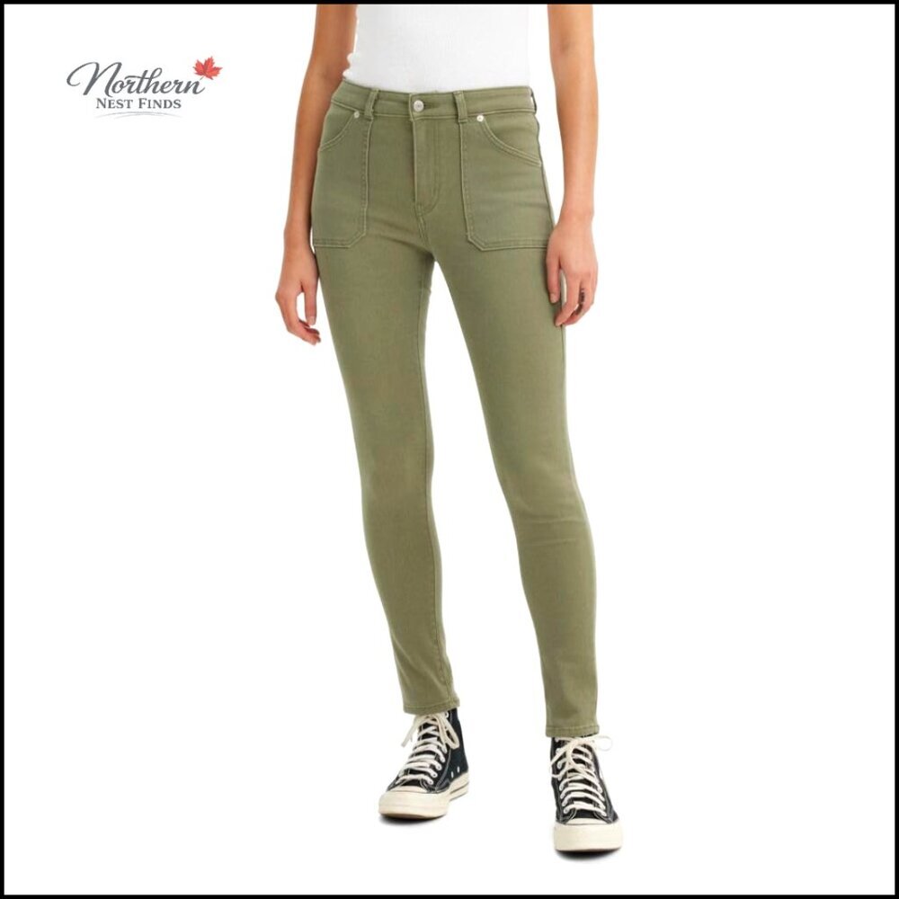 High Rise Skinny Jeans, Slim Fit, Utility Style, Modern Pin-Up